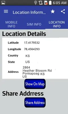 Mobile Sim and Location Info android App screenshot 5